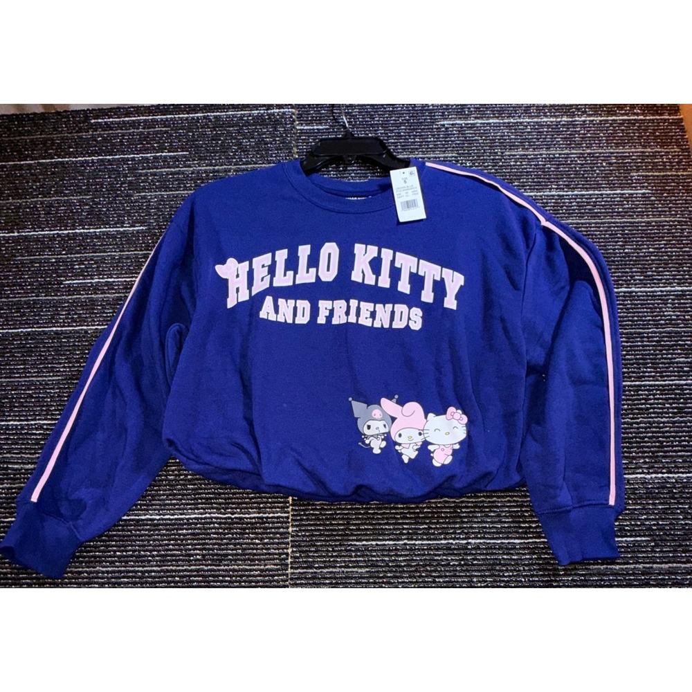 Sanrio Hello Kitty and Friends Sweatshirt Women S NEW Blue Kuromi My Melody